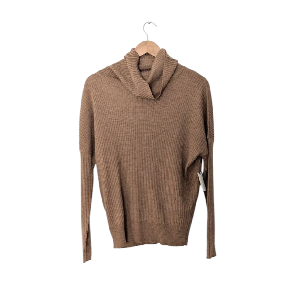 Anthropologie Maeve Open Back Mock Neck Long Sleeve Sweater